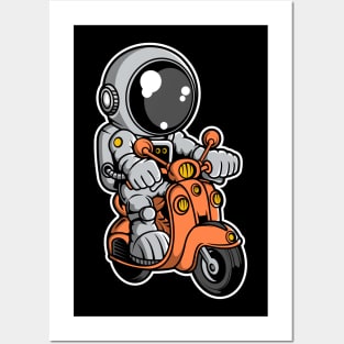 Astronaut Scooterist Posters and Art